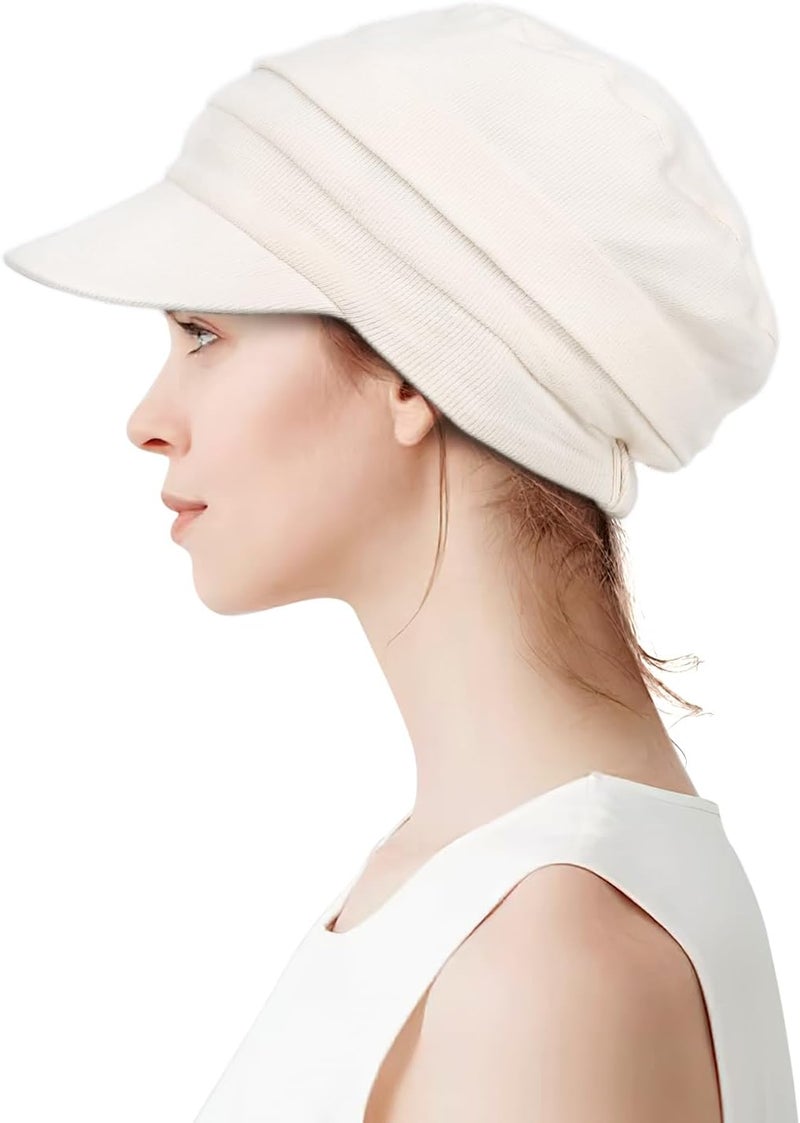 Alnorm Oversize Satin Lined Baseball Cap Newsboy Cap Winter Hat for Frizzy Curly Hair - Image 4
